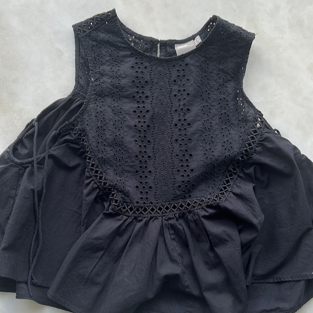 ASOS Cotton Eyelet Babydoll Top